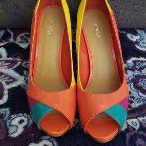Multi Colored Peep Toe